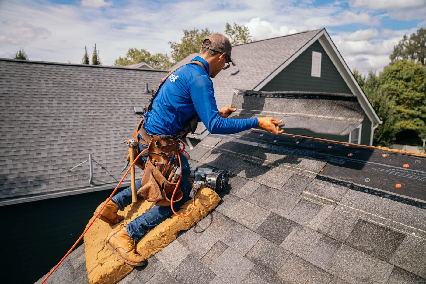 Roof inspection documented on a Danville home