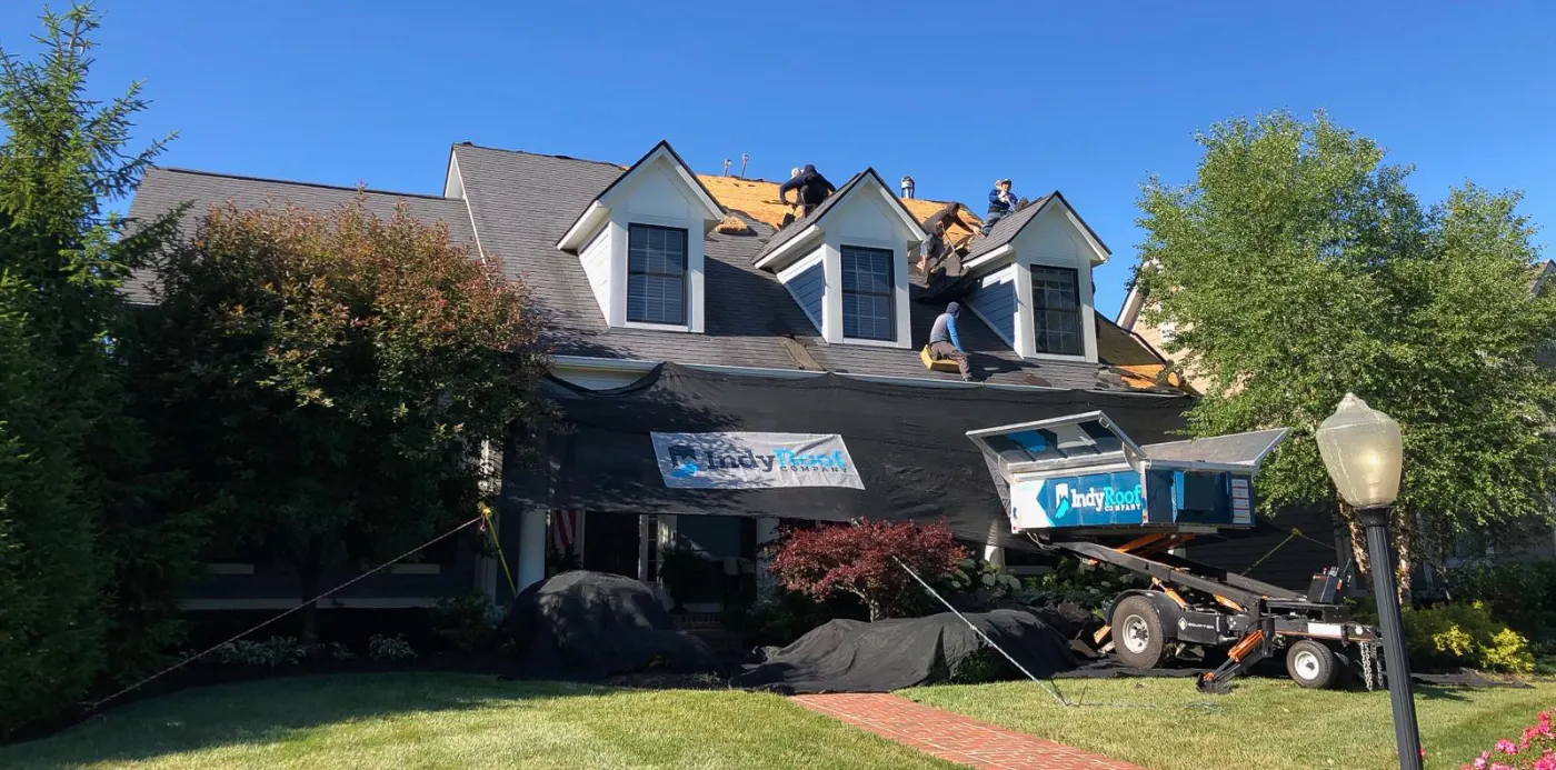 Storm damage documented on a Danville home